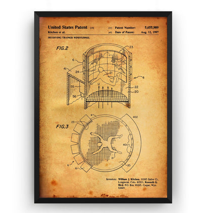 Skydiving Trainer Wind Tunnel 1997 Patent Print - Magic Posters