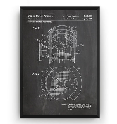 Skydiving Trainer Wind Tunnel 1997 Patent Print - Magic Posters
