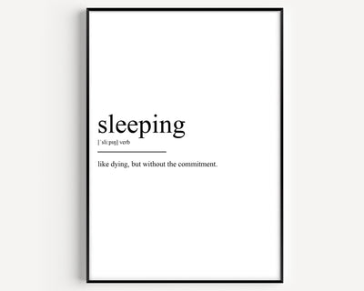 Sleeping Definition Print - Magic Posters