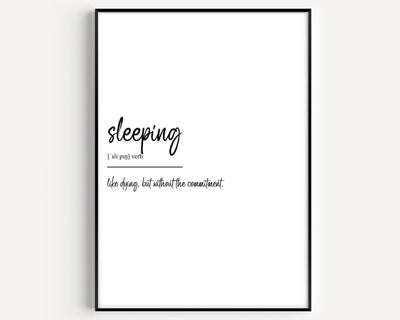 Sleeping Definition Print - Magic Posters