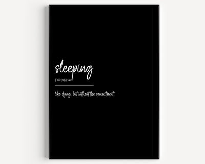 Sleeping Definition Print - Magic Posters