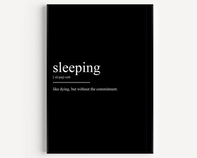 Sleeping Definition Print - Magic Posters