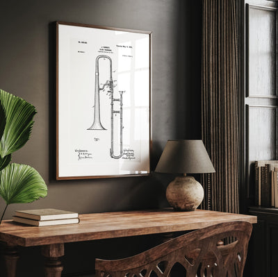 Slide Trombone 1902 Patent Print - Magic Posters