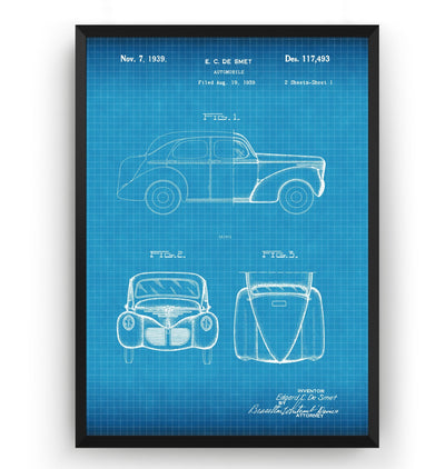 SMET Automobile 1939 Patent Print - Magic Posters