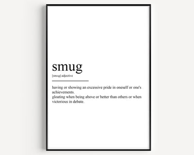 Smug Definition Print - Magic Posters