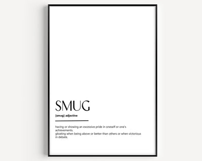 Smug Definition Print - Magic Posters