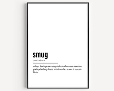 Smug Definition Print - Magic Posters