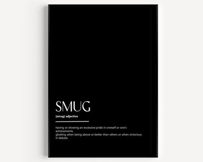 Smug Definition Print - Magic Posters