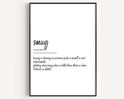 Smug Definition Print - Magic Posters