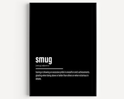 Smug Definition Print - Magic Posters