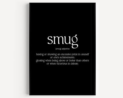 Smug Definition Print - Magic Posters