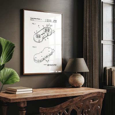 SNES Controller 1993 Patent Print - Magic Posters