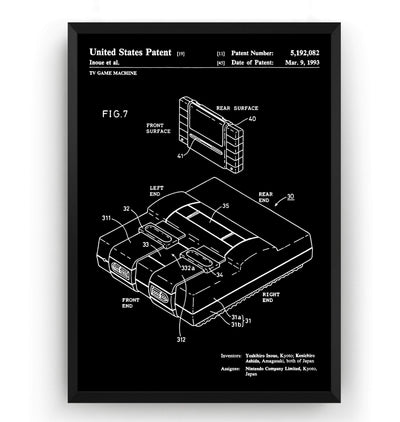 SNES North America 1993 Patent Print - Magic Posters
