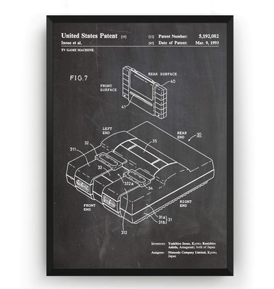 SNES North America 1993 Patent Print - Magic Posters