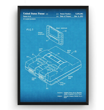 SNES North America 1993 Patent Print - Magic Posters