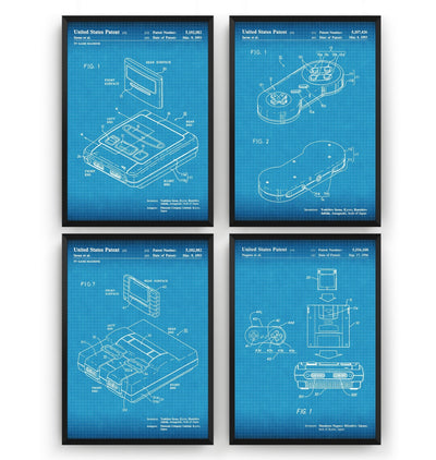 SNES Set Of 4 Patent Prints - Magic Posters