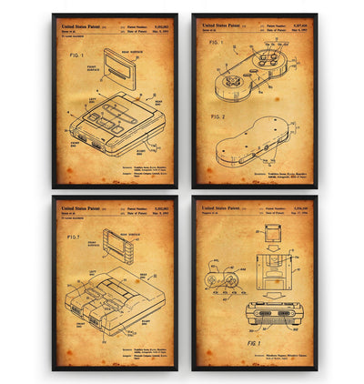 SNES Set Of 4 Patent Prints - Magic Posters