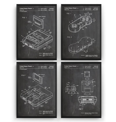 SNES Set Of 4 Patent Prints - Magic Posters