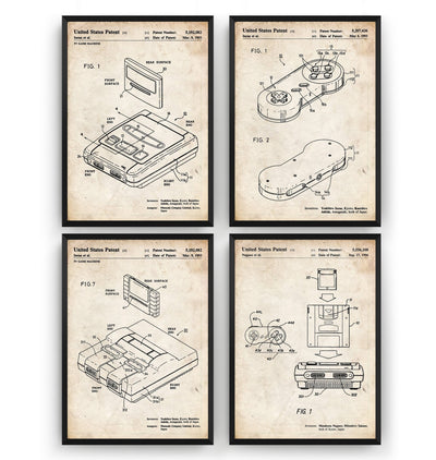 SNES Set Of 4 Patent Prints - Magic Posters