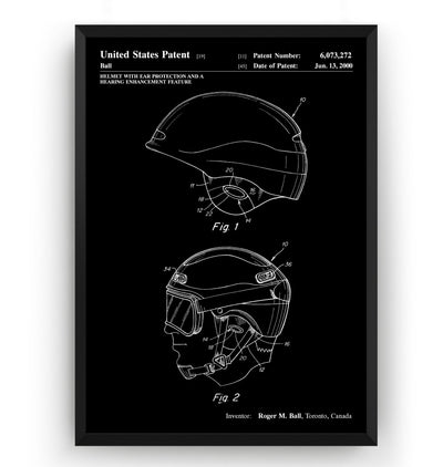 Snowboarding and Skiing Helmet 2000 Patent Print - Magic Posters