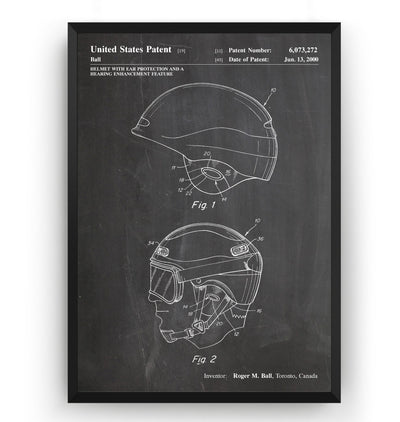 Snowboarding and Skiing Helmet 2000 Patent Print - Magic Posters