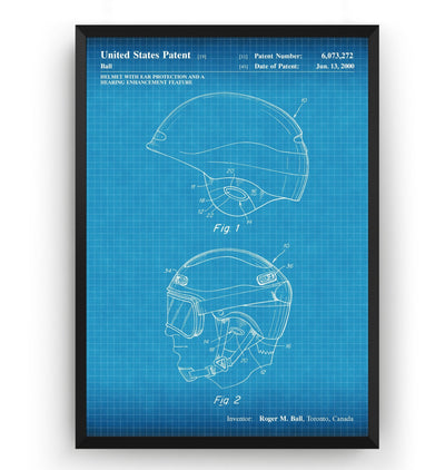 Snowboarding and Skiing Helmet 2000 Patent Print - Magic Posters
