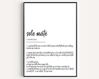 Sole Mate Definition Print - Magic Posters