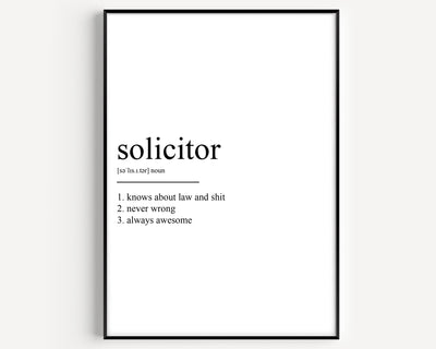 Solicitor Definition Print - V2 - Magic Posters