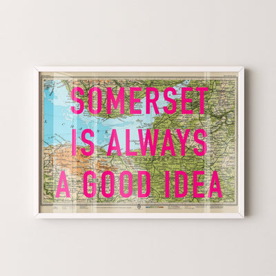 Somerset Retro Pop Art Map Print - Magic Posters