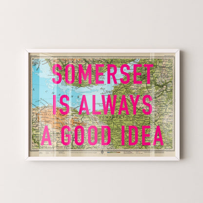 Somerset Retro Pop Art Map Print - Magic Posters