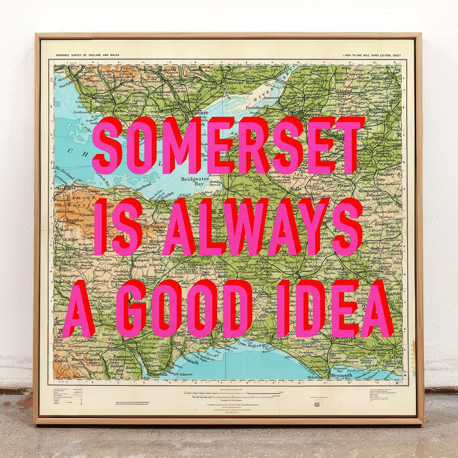 Somerset Retro Pop Art Map Print - Magic Posters