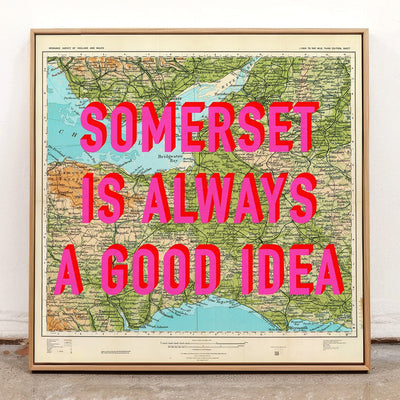 Somerset Retro Pop Art Map Print - Magic Posters