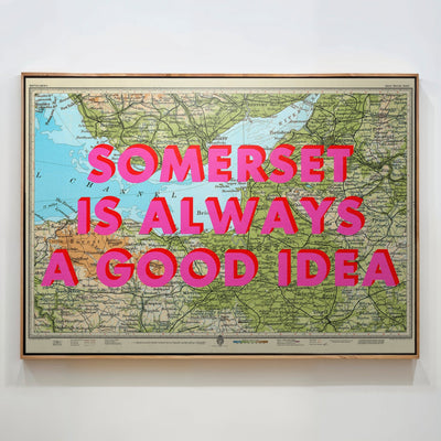 Somerset Retro Pop Art Map Print - Magic Posters
