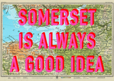 Somerset Retro Pop Art Map Print