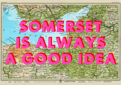 Somerset Retro Pop Art Map Print