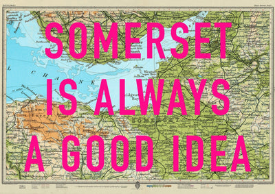 Somerset Retro Pop Art Map Print