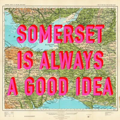Somerset Retro Pop Art Map Print