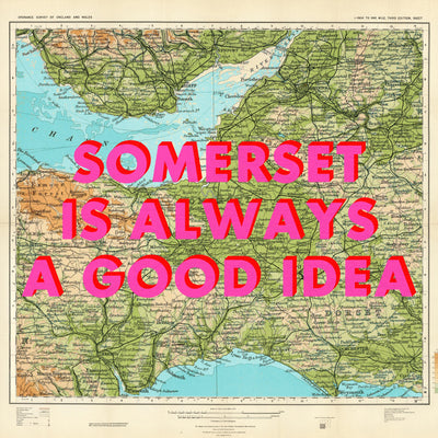 Somerset Retro Pop Art Map Print