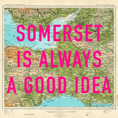 Somerset Retro Pop Art Map Print