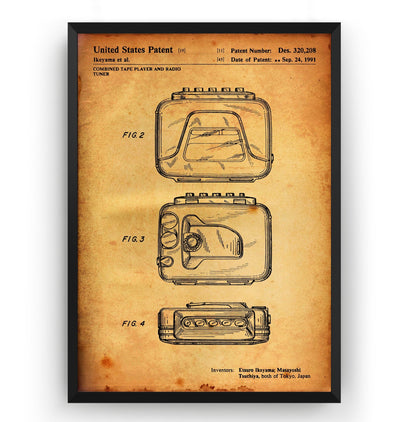 Sony Walkman Prototype 1989 Patent Print - Magic Posters