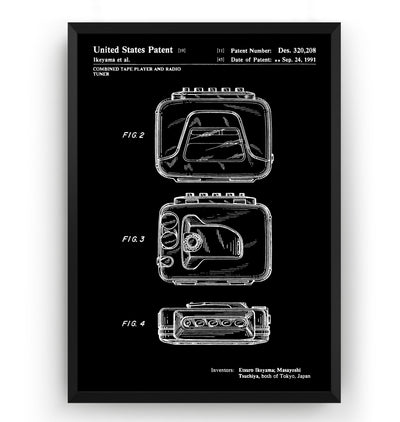 Sony Walkman Prototype 1989 Patent Print - Magic Posters