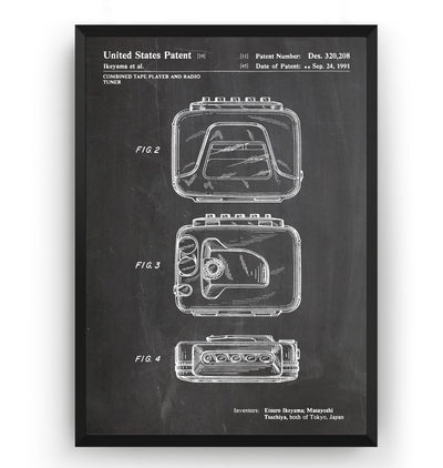 Sony Walkman Prototype 1989 Patent Print - Magic Posters