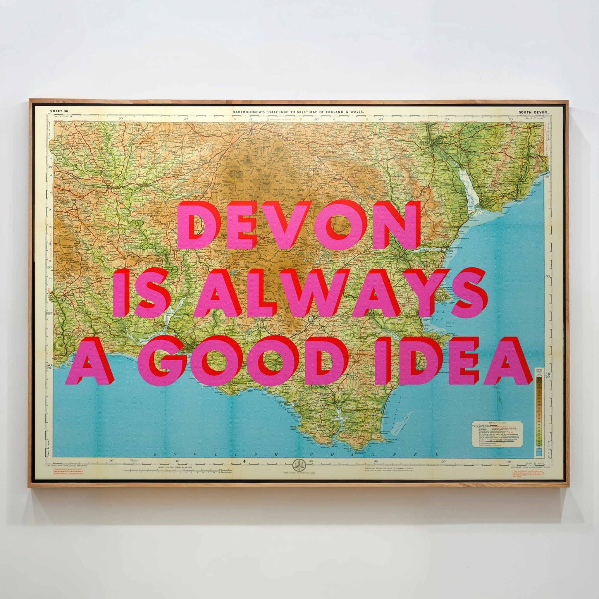 South Devon Retro Pop Art Map Print - Magic Posters