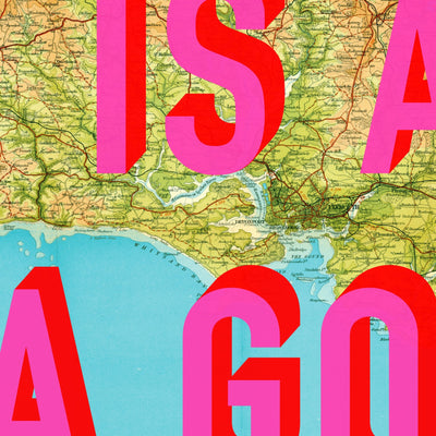 South Devon Retro Pop Art Map Print