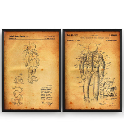 Space Suit Set Of 2 Patent Prints - Magic Posters