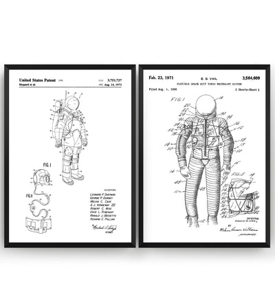 Space Suit Set Of 2 Patent Prints - Magic Posters