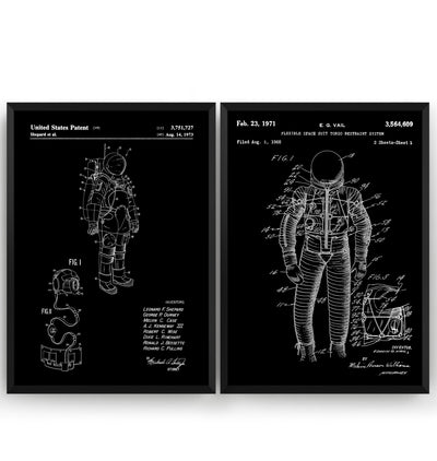 Space Suit Set Of 2 Patent Prints - Magic Posters
