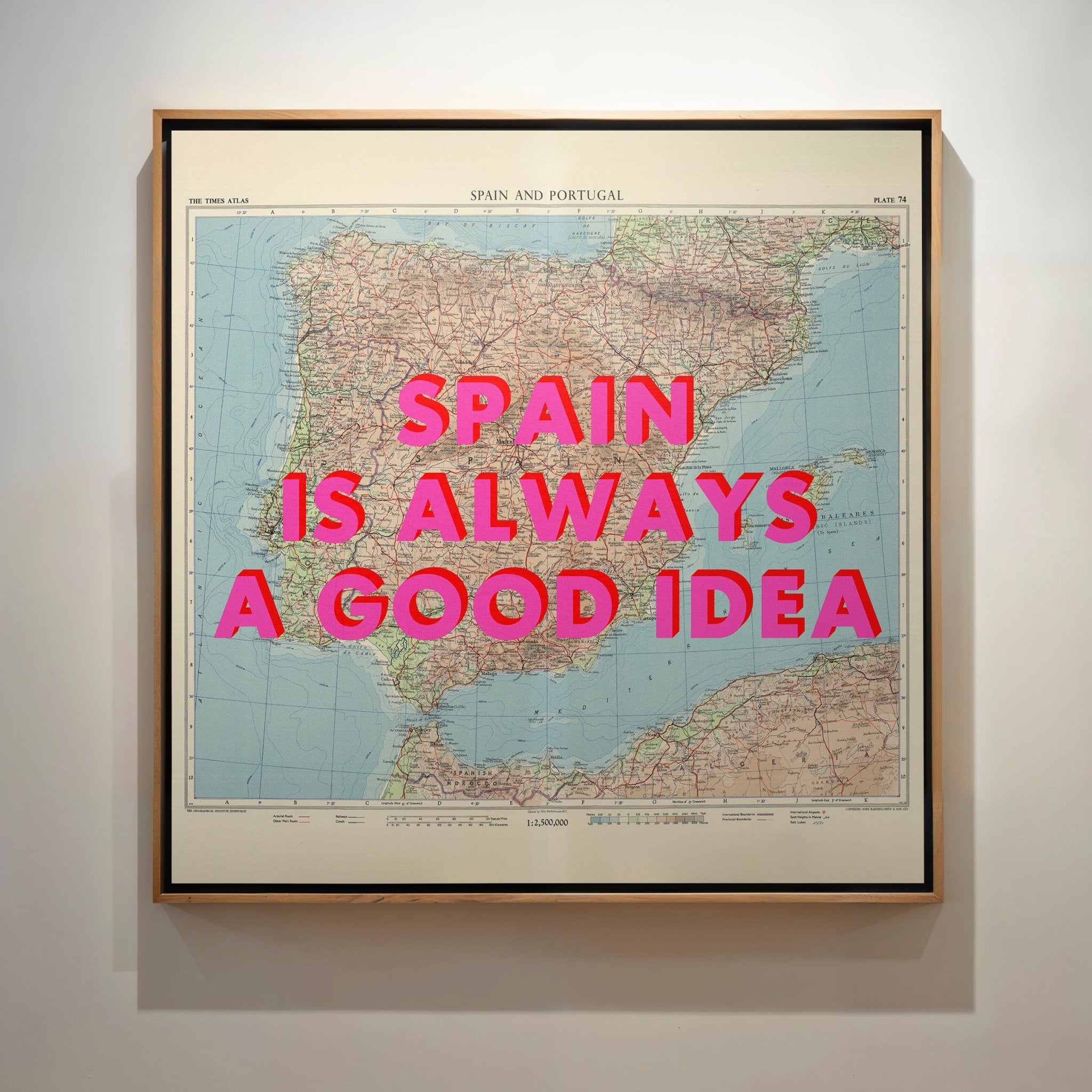 Spain Retro Pop Art Map Print - Magic Posters
