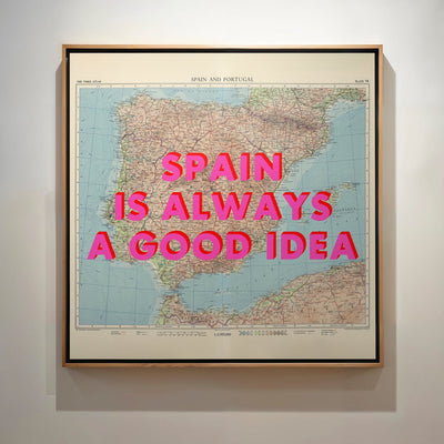 Spain Retro Pop Art Map Print - Magic Posters
