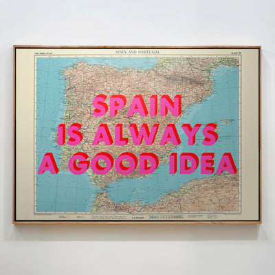 Spain Retro Pop Art Map Print (landscape) - Magic Posters